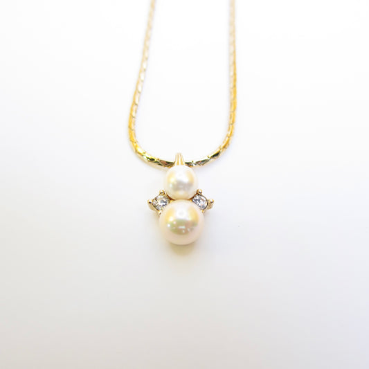 Christian Dior Vintage Pearl and Rhinestone Golden Necklace