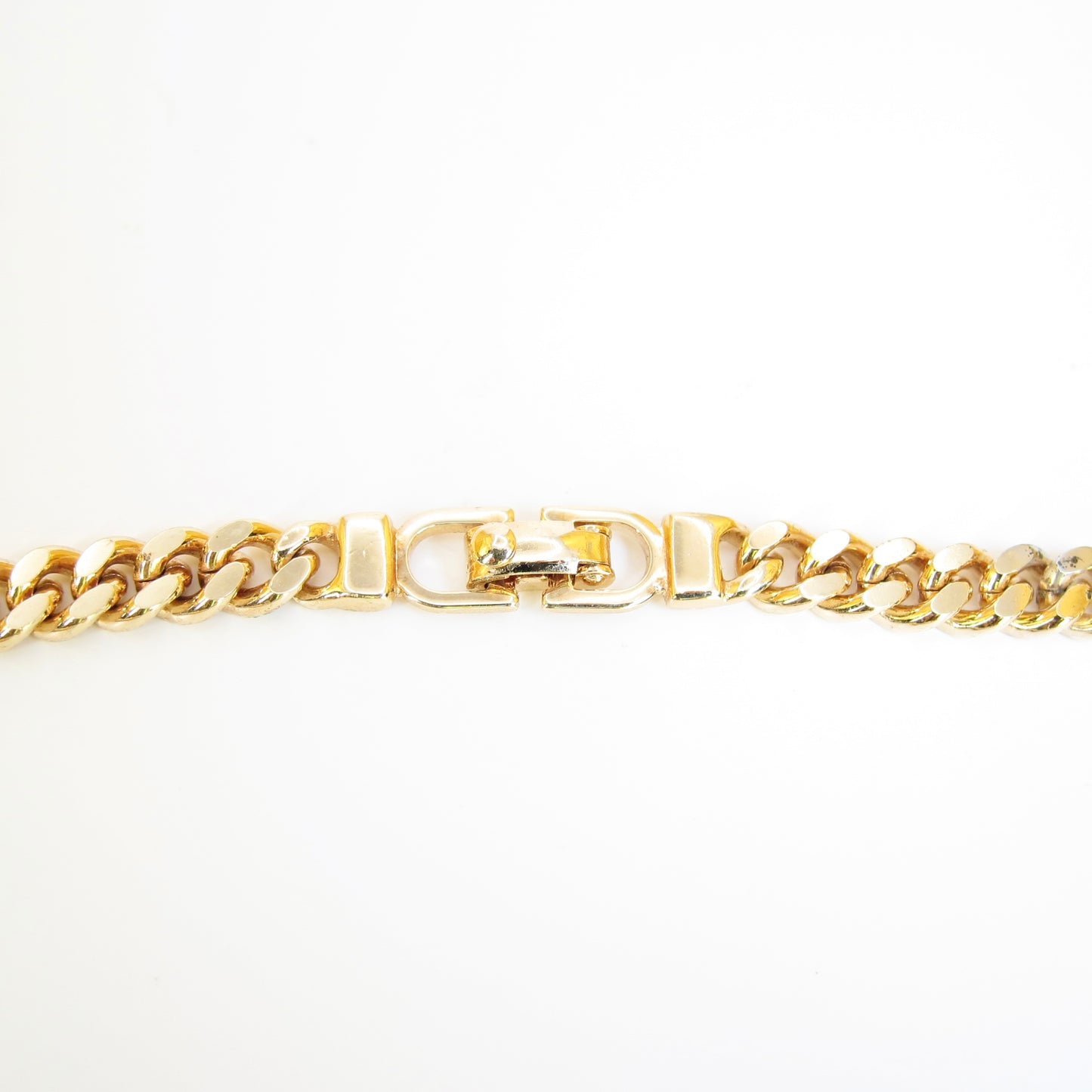 Christian Dior Vintage Dior Logo on Silver and Golden Bar Bracelet