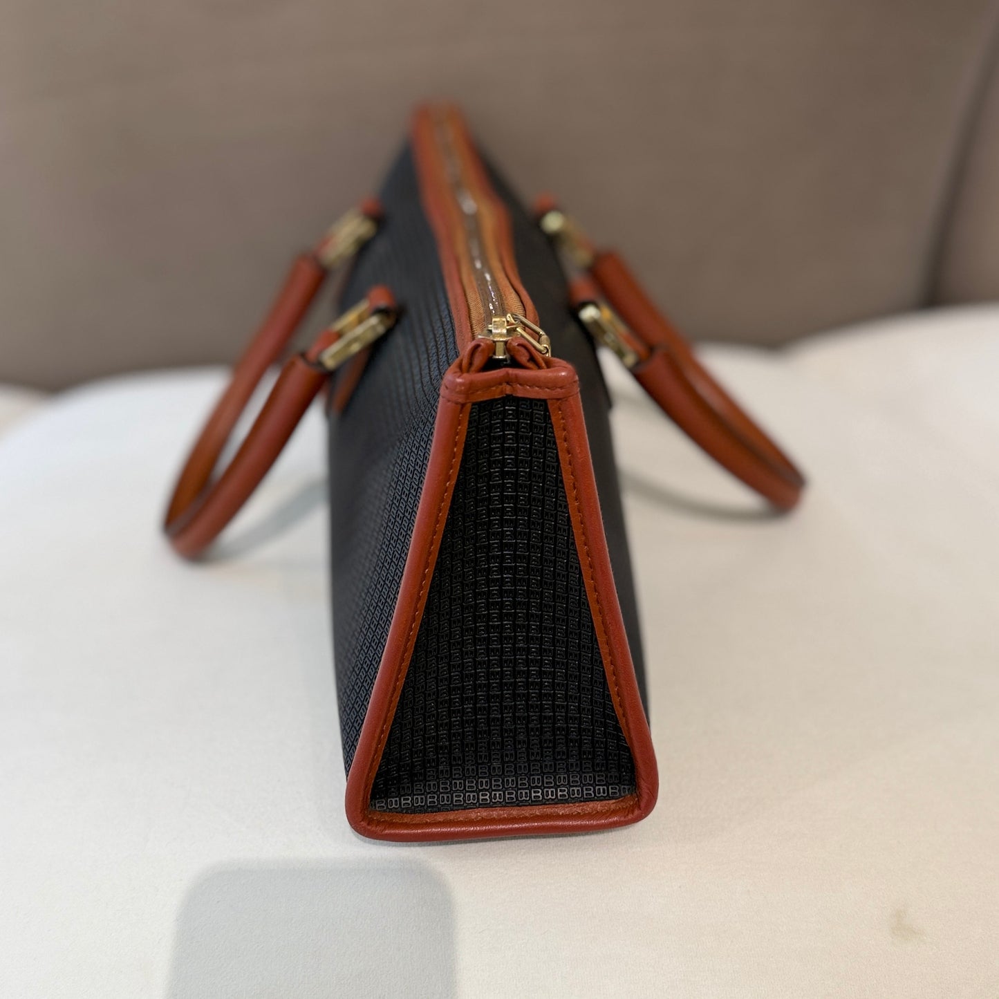 Bally Triangular-Shaped Mini B Logo Pattern Handbag