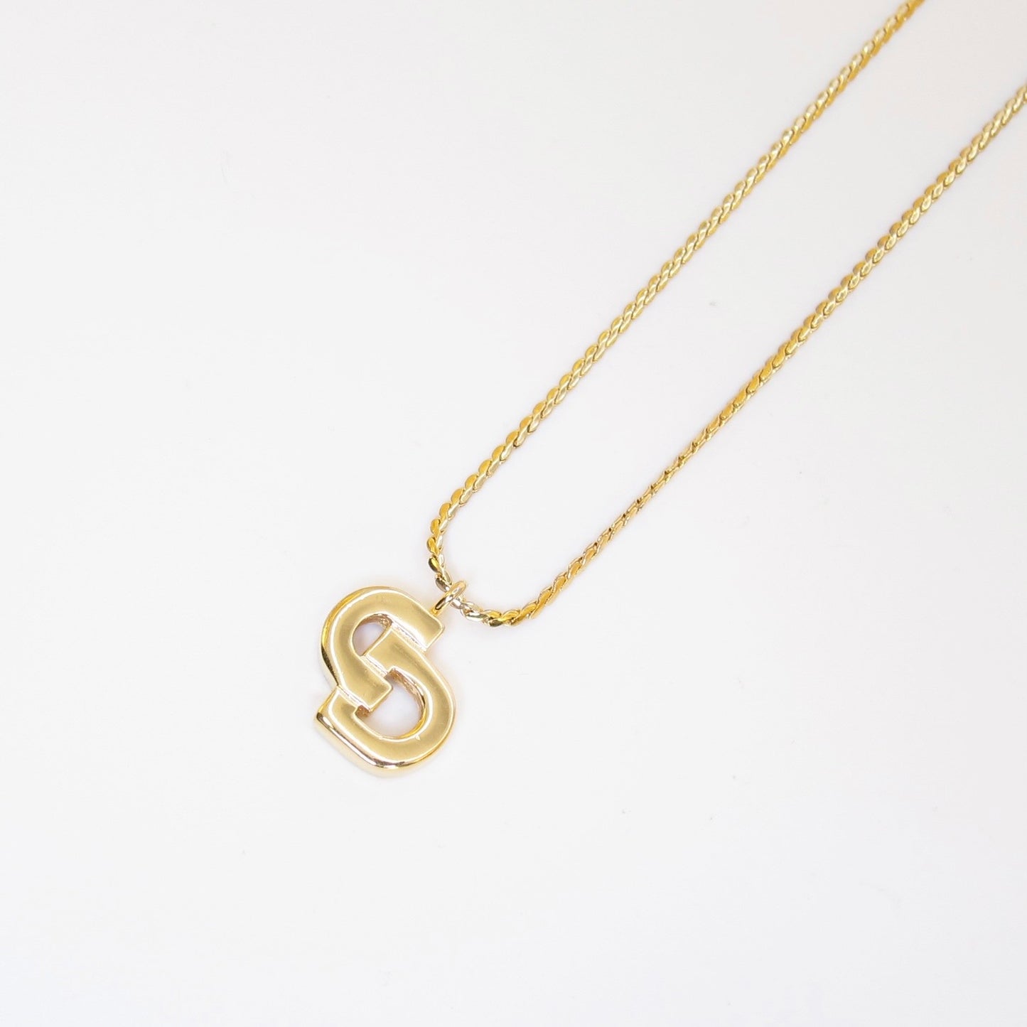 Christian Dior Vintage CD Logo Golden Necklace