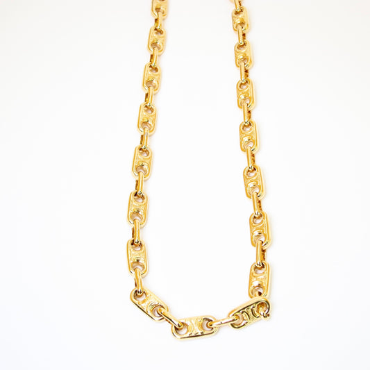 Celine Vintage Triomphe Golden Long Necklace