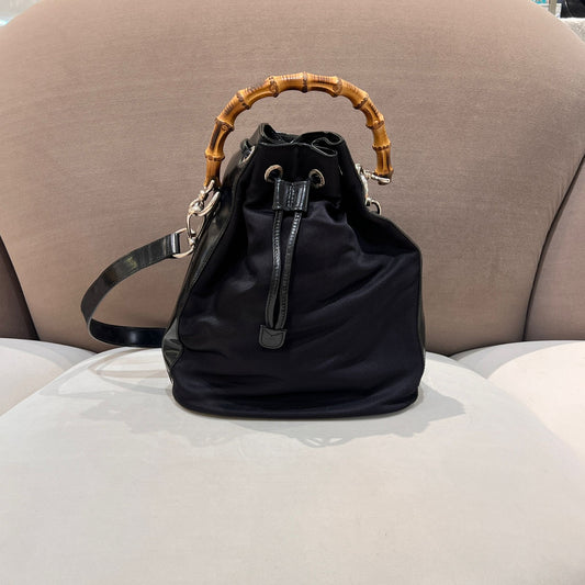 Gucci 復古竹柄兩用水桶包