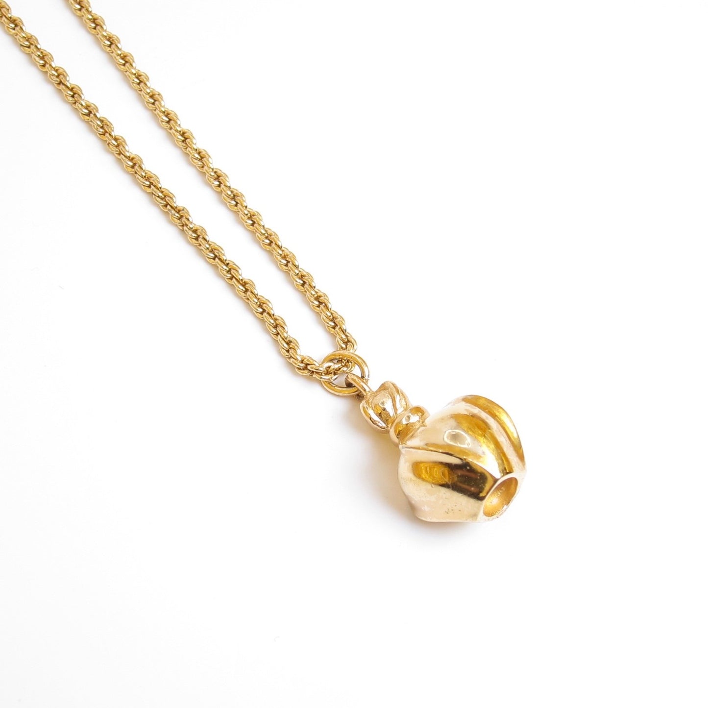 Christian Dior Vintage Perfume Bottle Pendant Golden Necklace