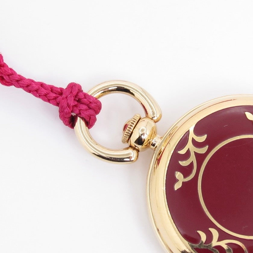 Seiko Vintage Round Yellow Face with Kumihimo Cord Golden Hunter Pocket Watch