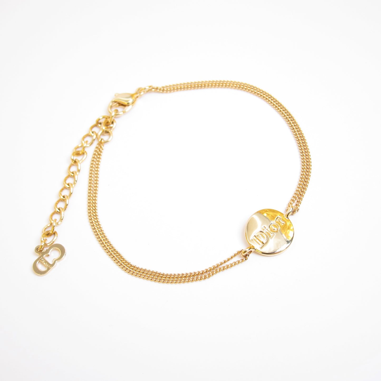 Christian Dior Vintage Dior Logo on Round Shaped Golden Bracelet