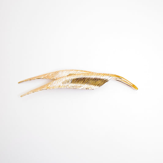 Christian Dior Vintage Feather Motif Golden Brooch