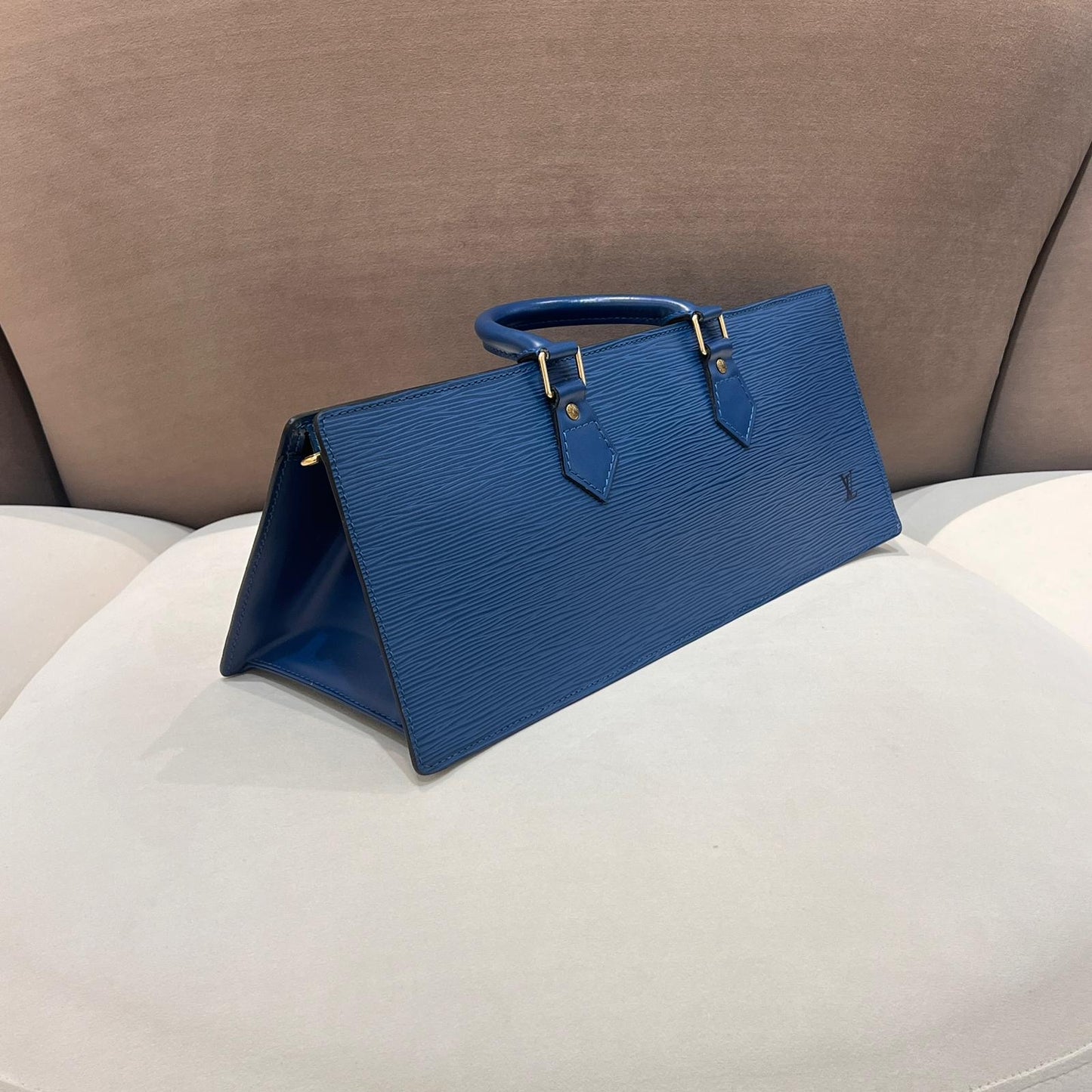 Louis Vuitton Vintage Epi Sac Triangle Toledo Blue Handbag