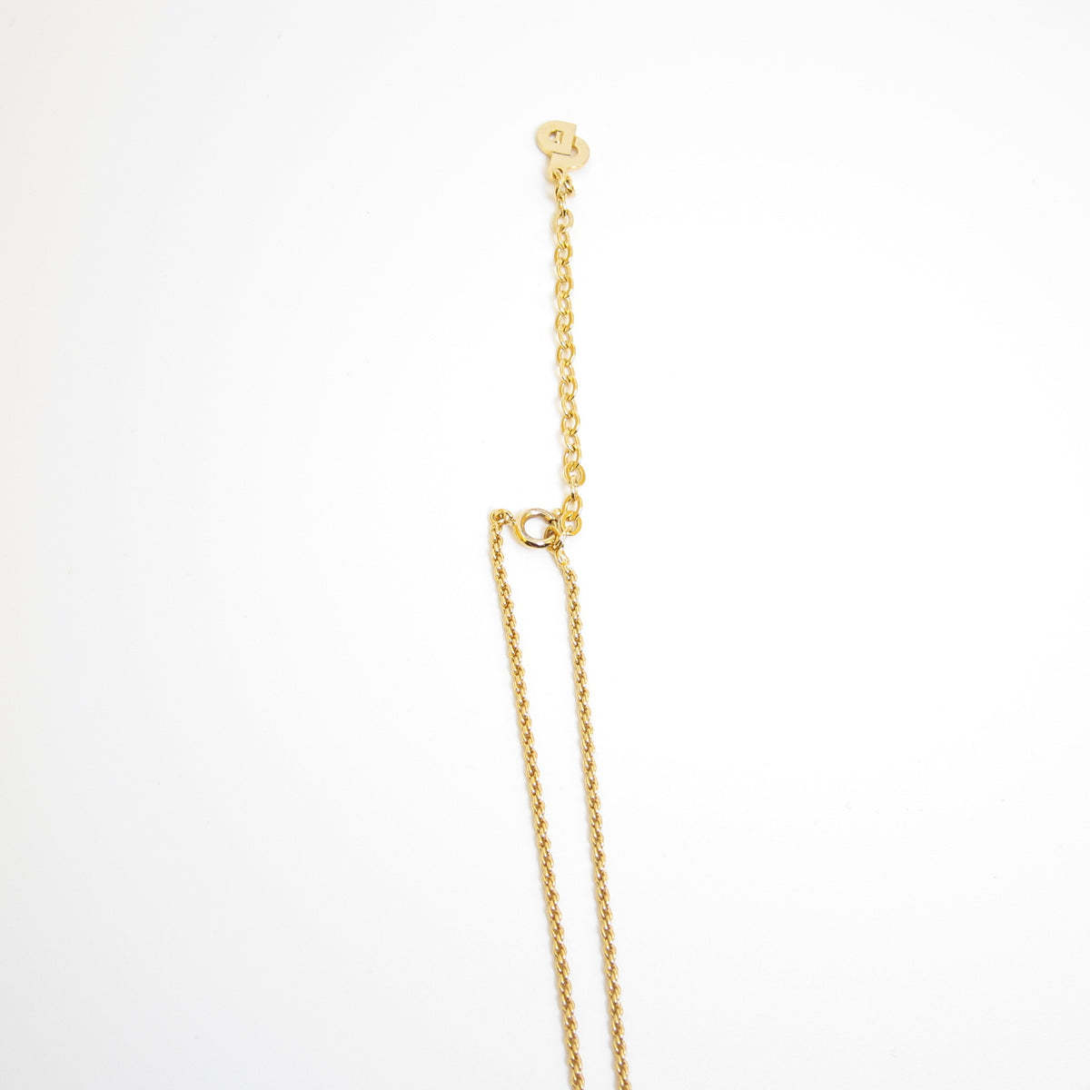 Christian Dior 中古水滴形 CD 字母金色頸鏈，44 厘米