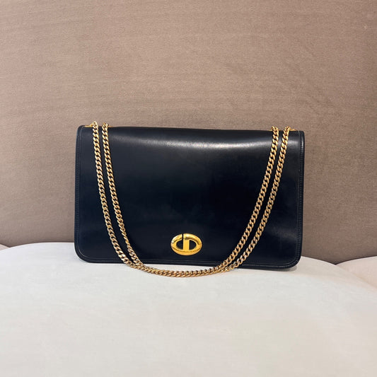 Christian Dior Vintage Black Chain Shoulder Bag