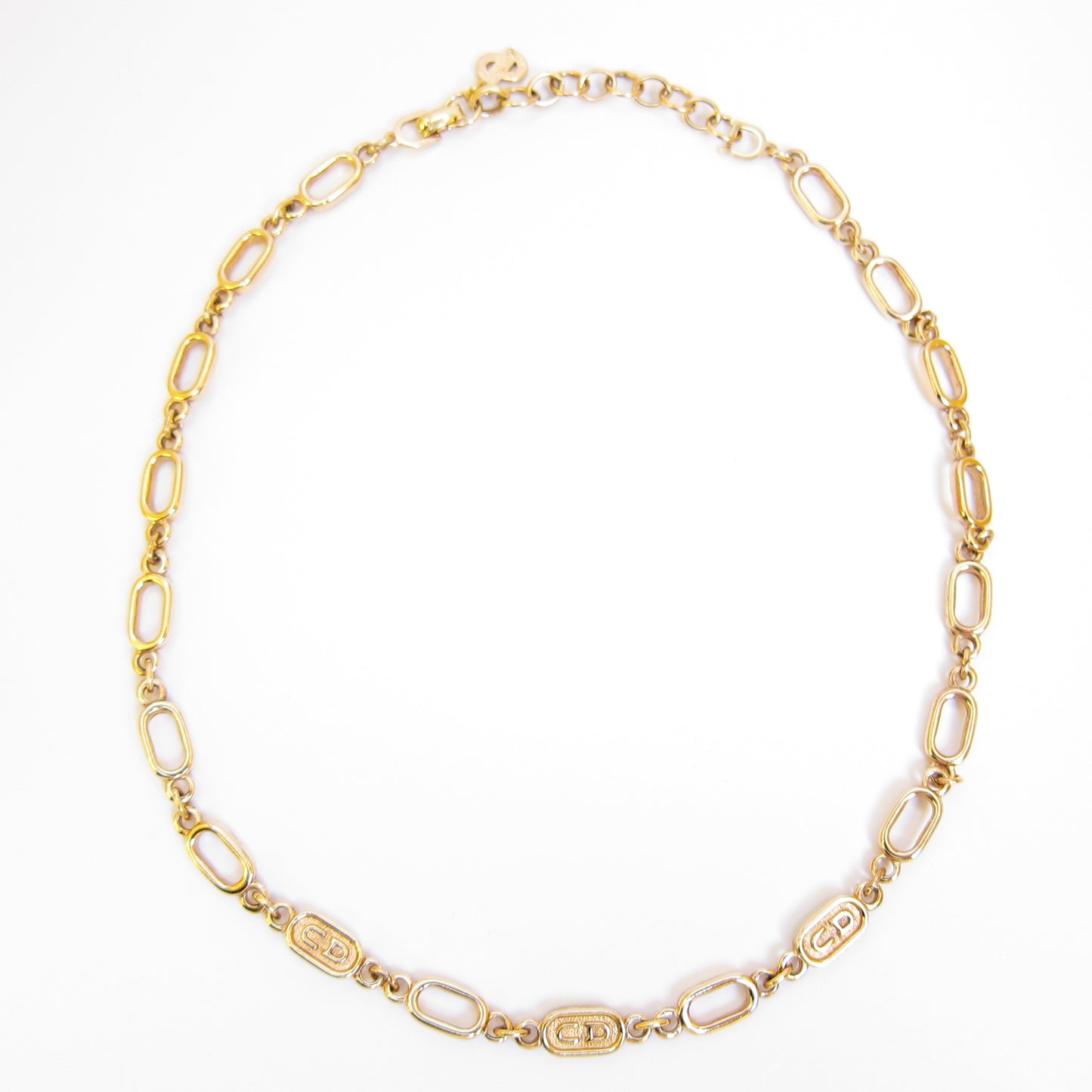 Christian Dior Vintage CD Logo Golden Necklace