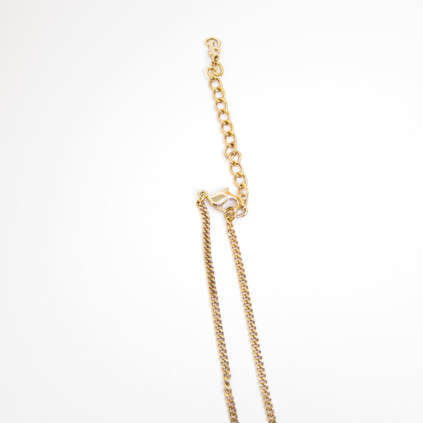 Burberry Vintage B Logo and Rhinestone Golden Necklace