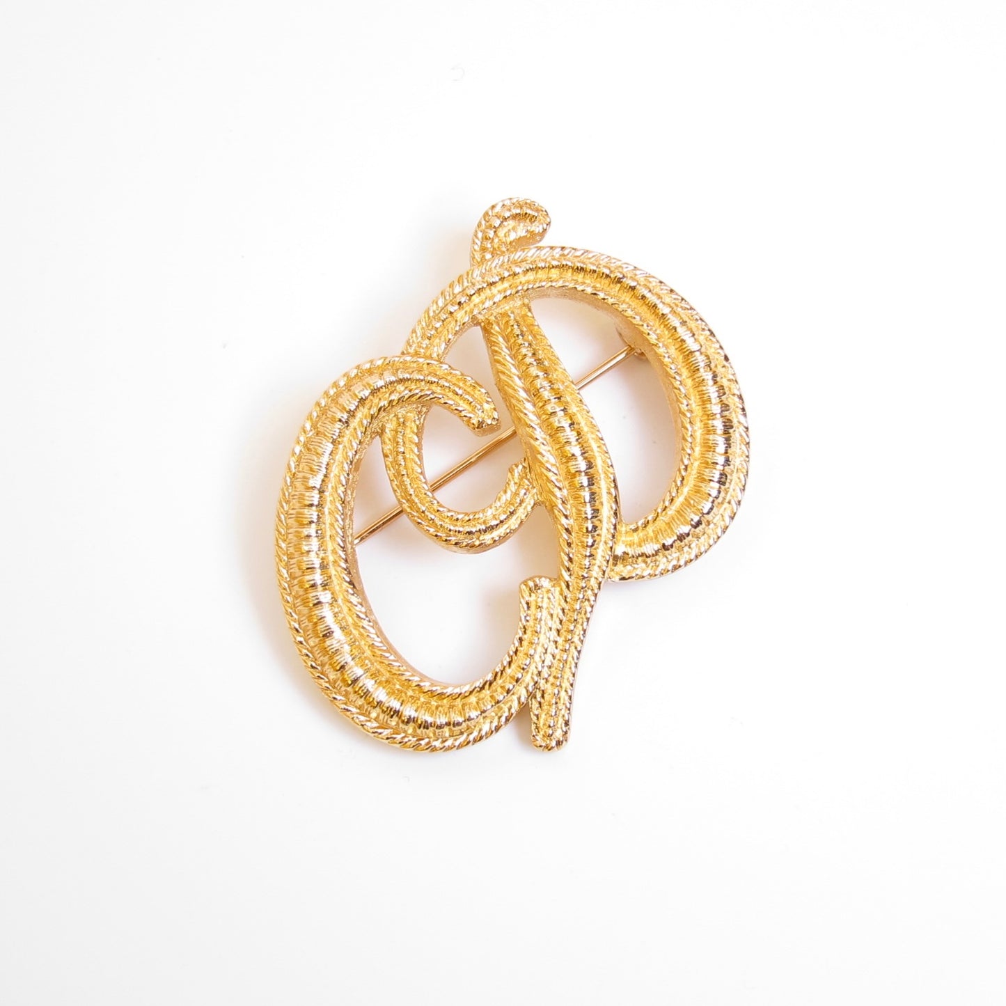 Christian Dior Vintage CD Logo Golden Brooch