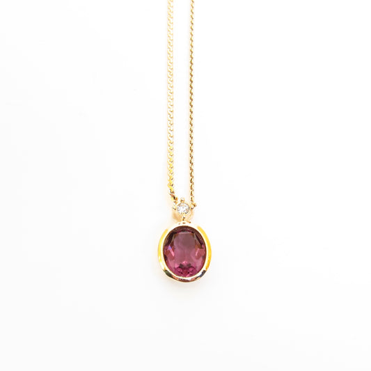 Christian Dior Vintage Plum Color Stone Golden Necklace
