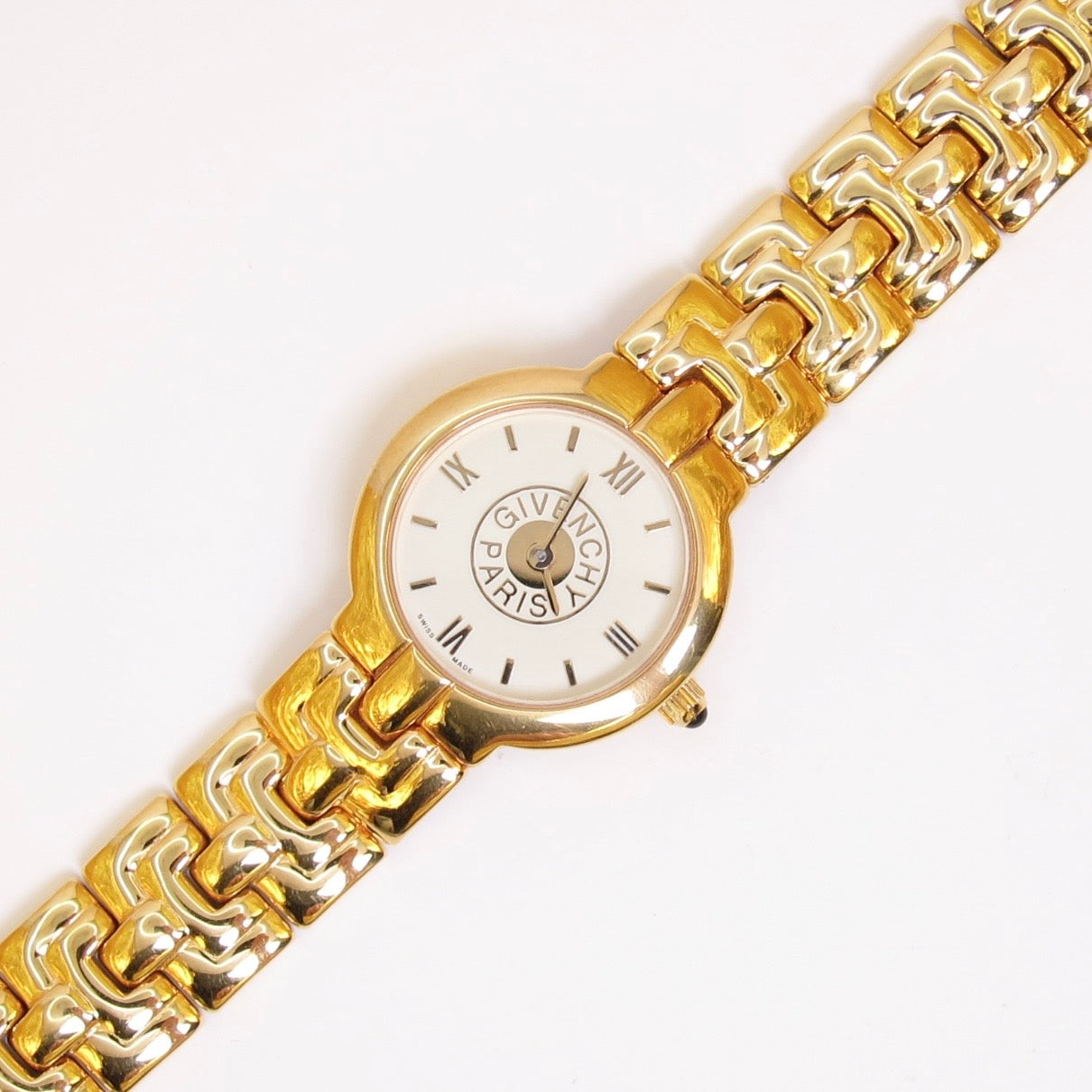 Givenchy Vintage Round White Face Golden Watch