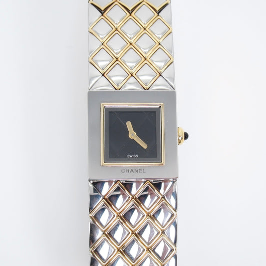 Chanel Vintage Matelasse 18K Gold & Stainless Steel Watch