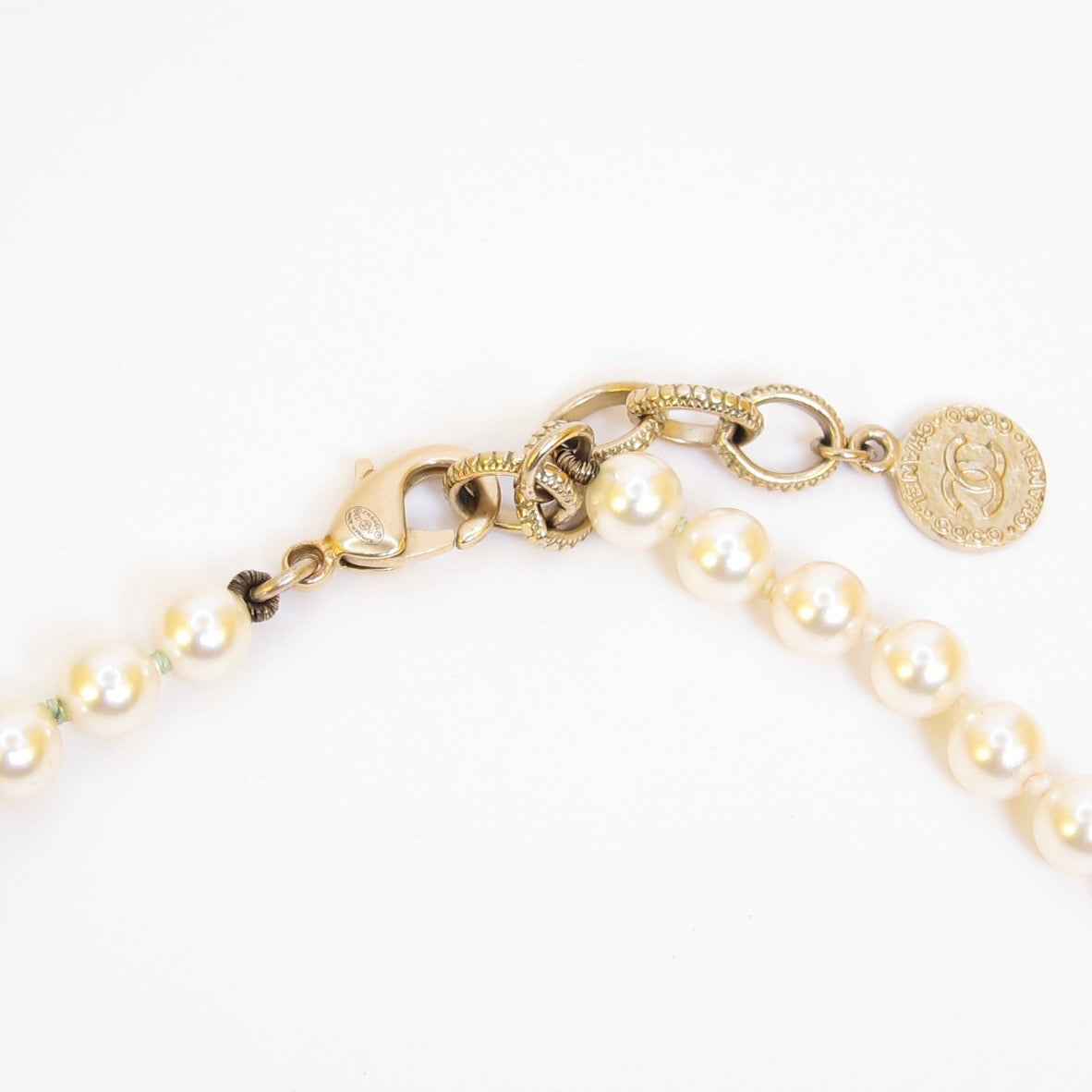 Chanel Vintage 100th Anniversary Centenary CC Logo Pearl Necklace