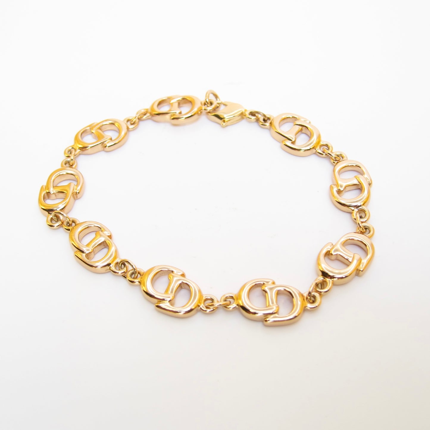 Christian Dior 復古 CD 標誌圖案金色手鐲