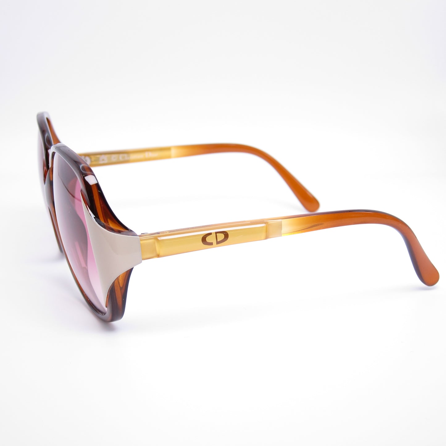 Christian Dior Vintage CD Logo Oversized Optyl & Merlot Gradient Sunglasses