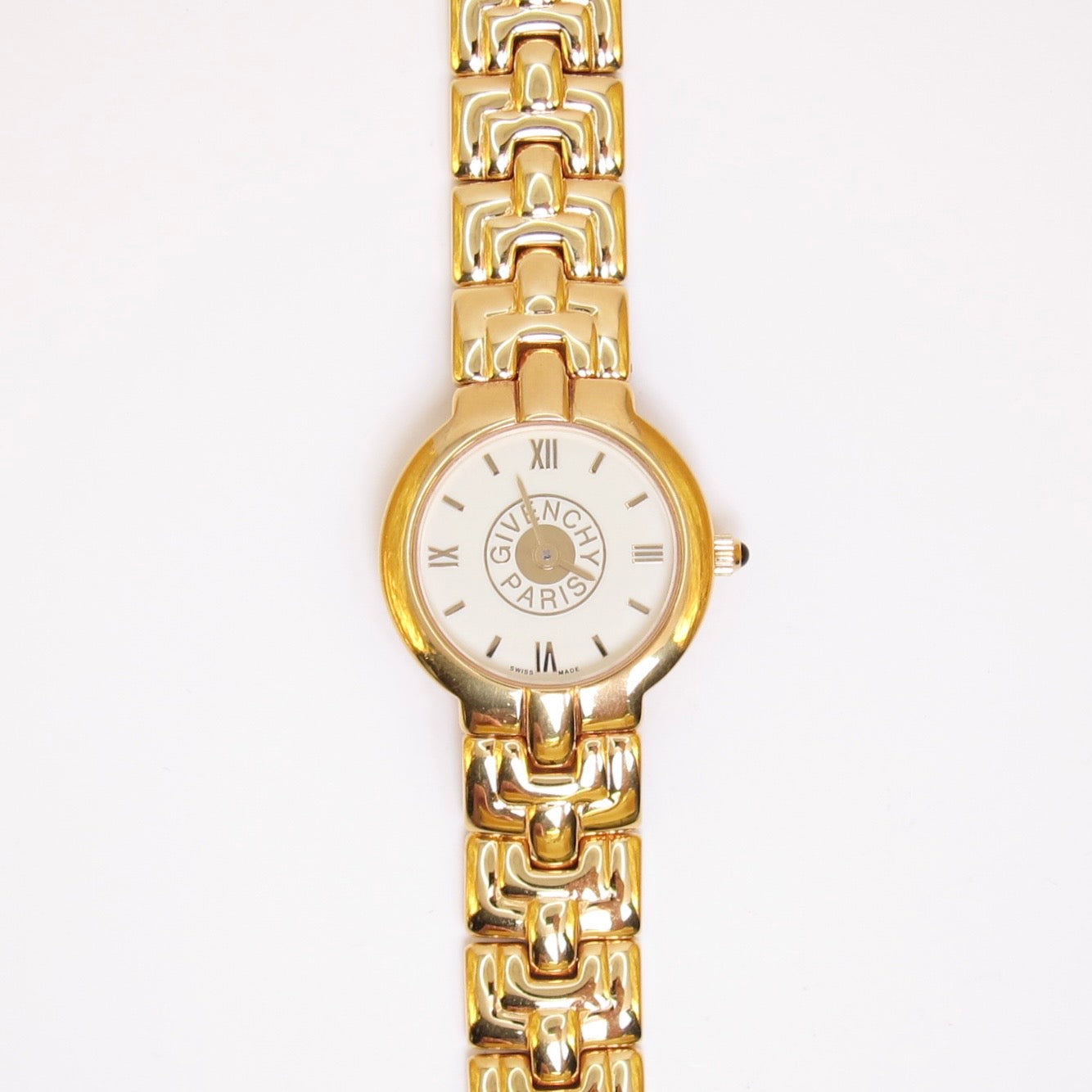 Givenchy Vintage Round White Face Golden Watch