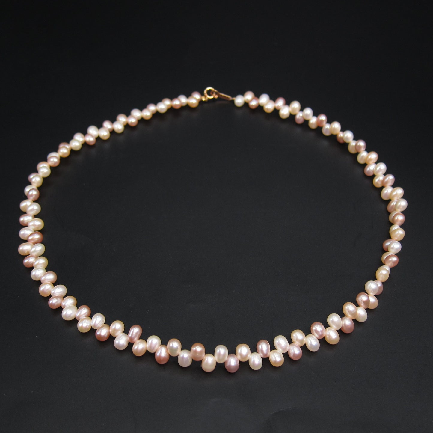 No Brand Vintage Multi Color Freshwater Pearl with K18 Clasp Necklace