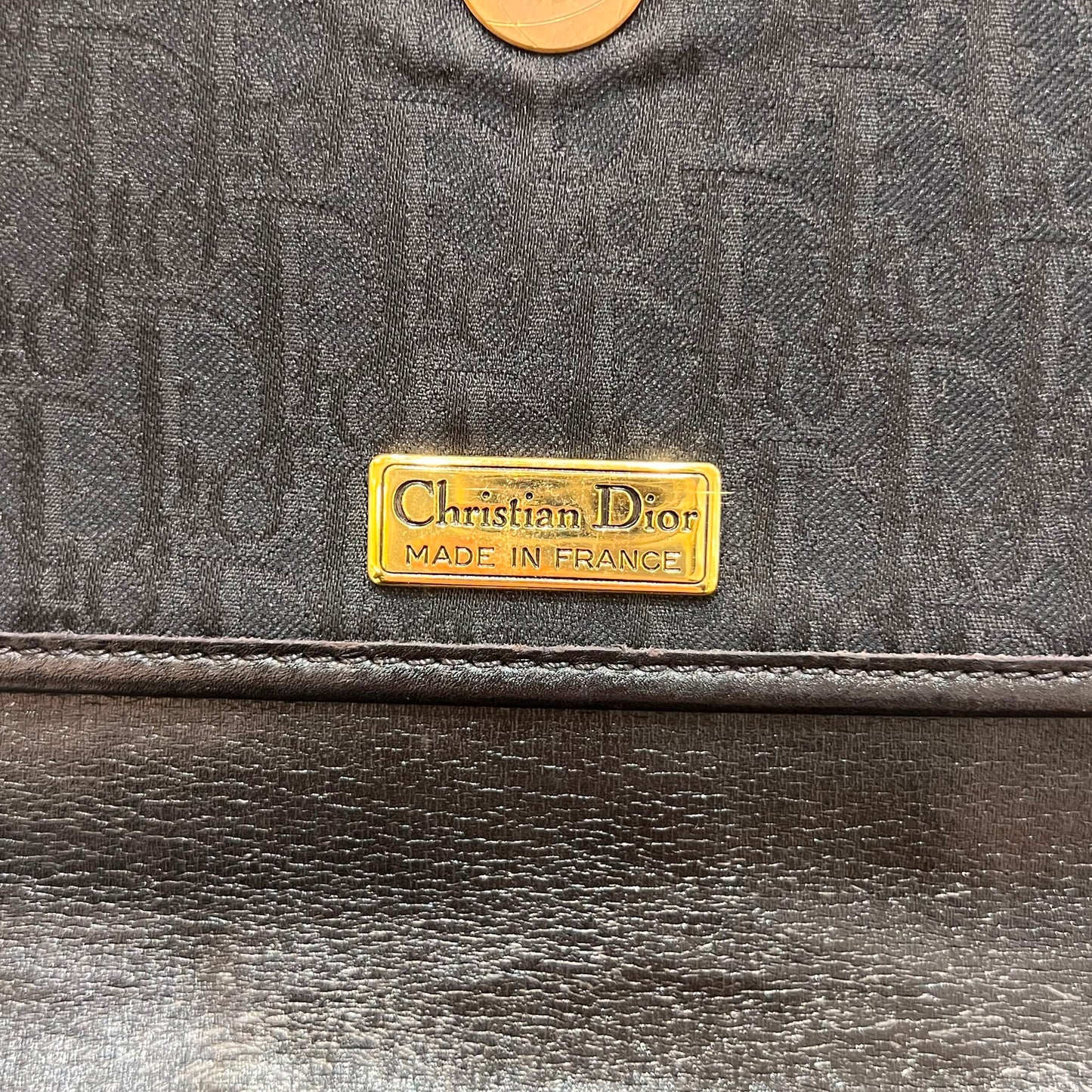 Christian Dior Vintage Black Trotter Jacquard Shoulder Bag
