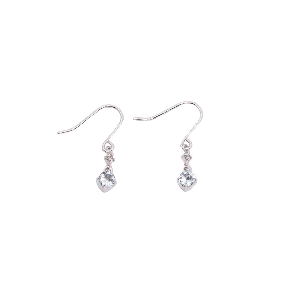 4°C Vintage K10 Aquamarine and Diamond Earrings