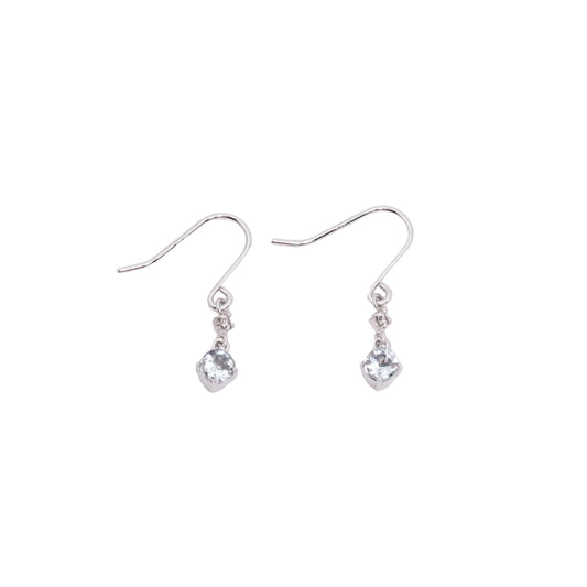 4°C Vintage K10 Aquamarine and Diamond Earrings