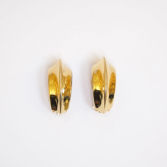 Yves Saint Laurent Vintage Stylish Golden Clip-on Earrings