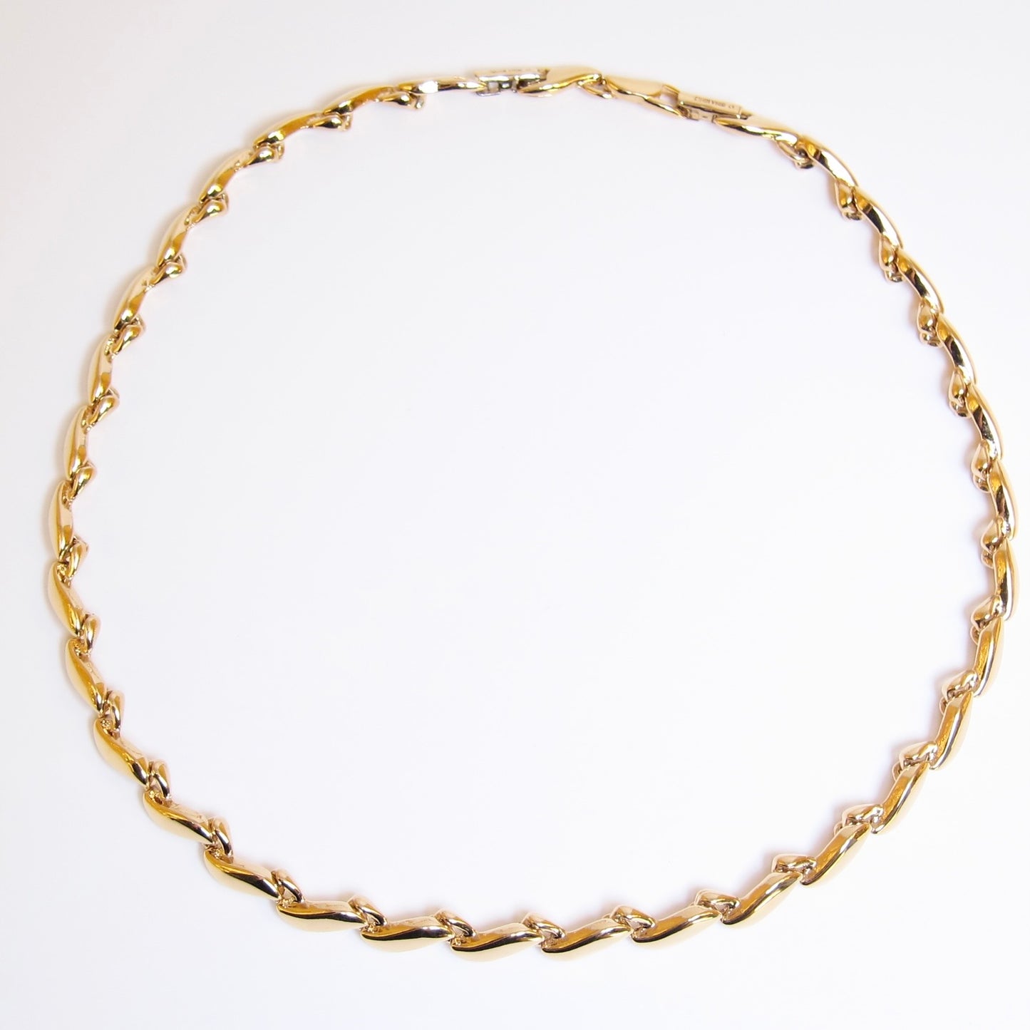 Nina Ricci Vintage Sculptural Wave Golden Necklace