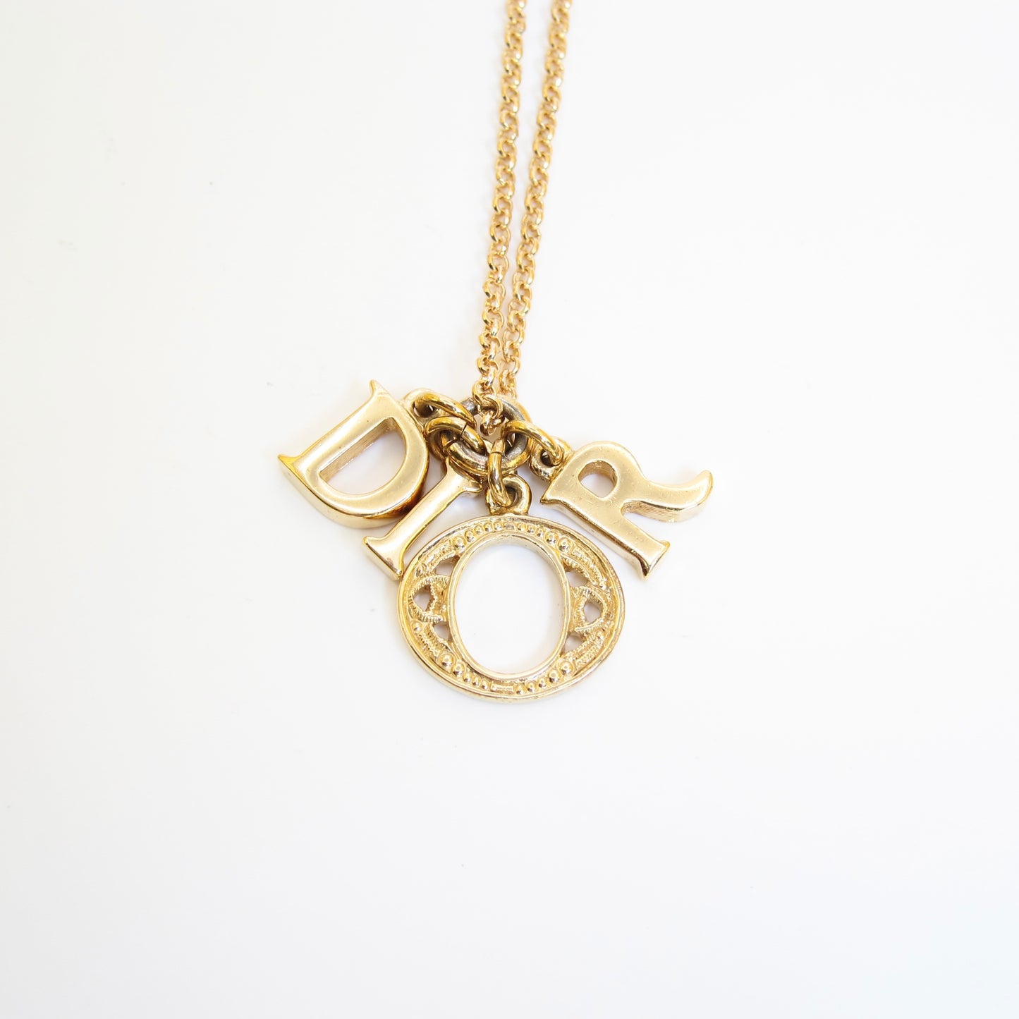Christian Dior Vintage CD Logo Golden Necklace