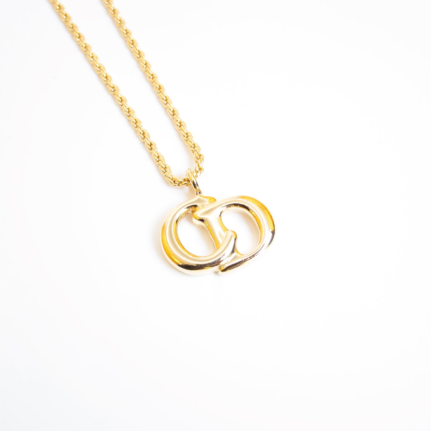 Christian Dior Vintage CD Logo Golden Necklace