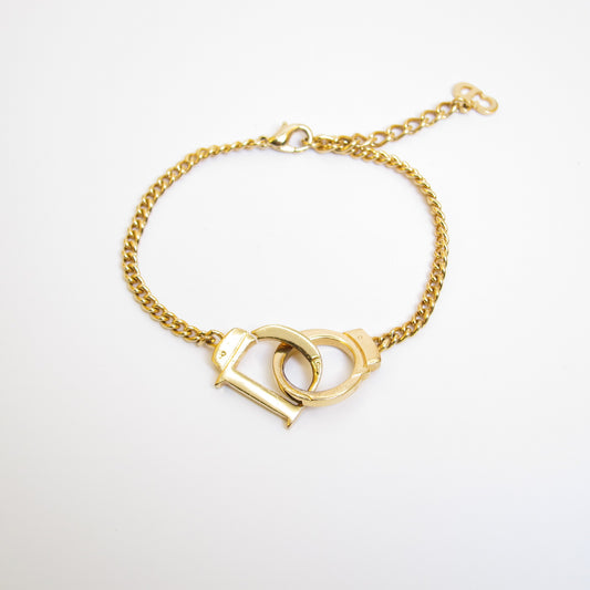 Christian Dior Vintage Handcuff Golden Bracelet