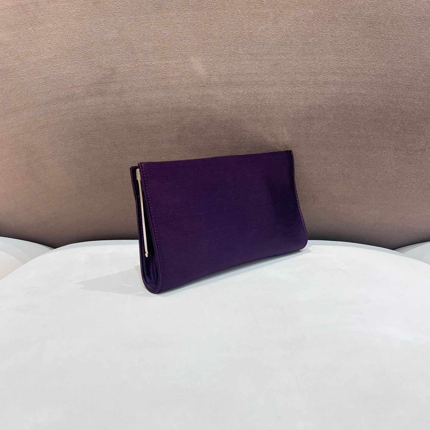 Roger Vivier Vintage Crystal Buckle Satin Clutch Pouch