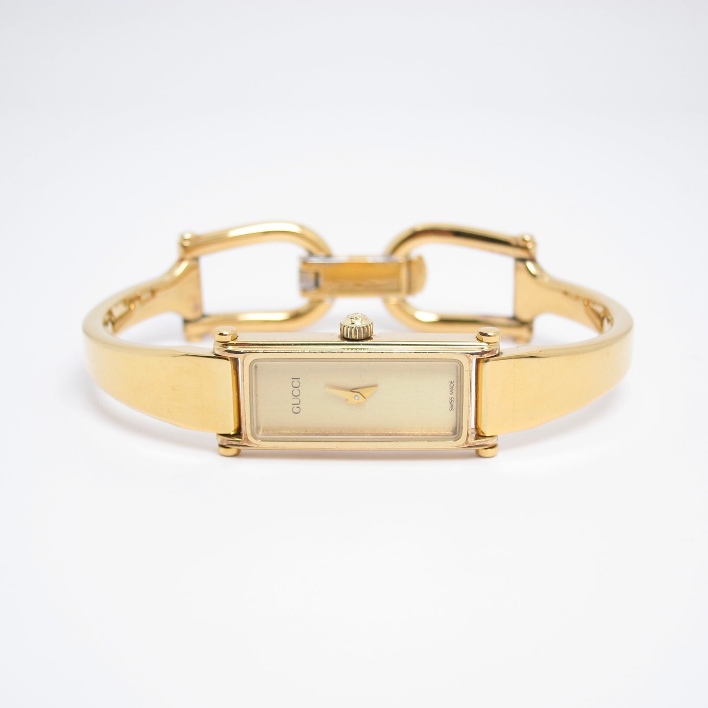Gucci Vintage Rectangle Golden Face Bangle Watch