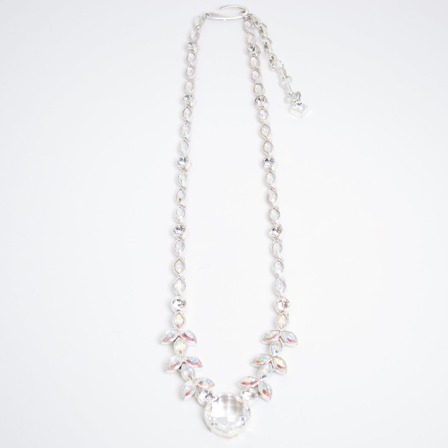 Givenchy Vintage Multi Color Stone Silver Necklace