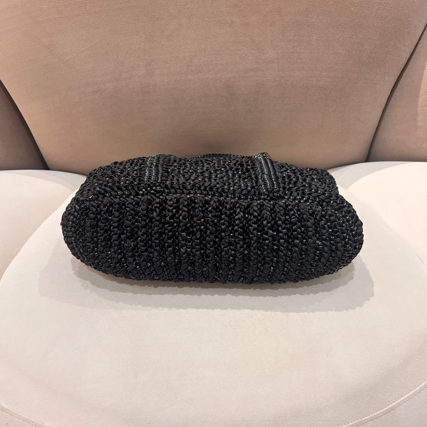 Anteprima Vintage Black Wire Knit Tote Bag