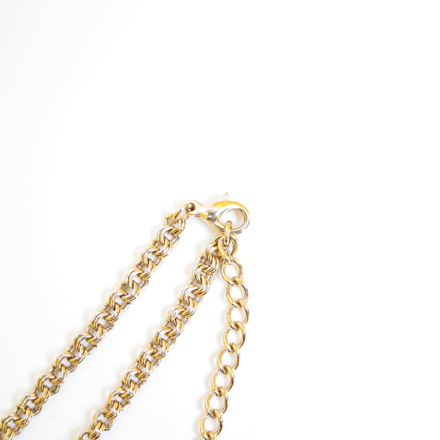Christian Dior Vintage CD Logo and Rhinestone Golden Necklace