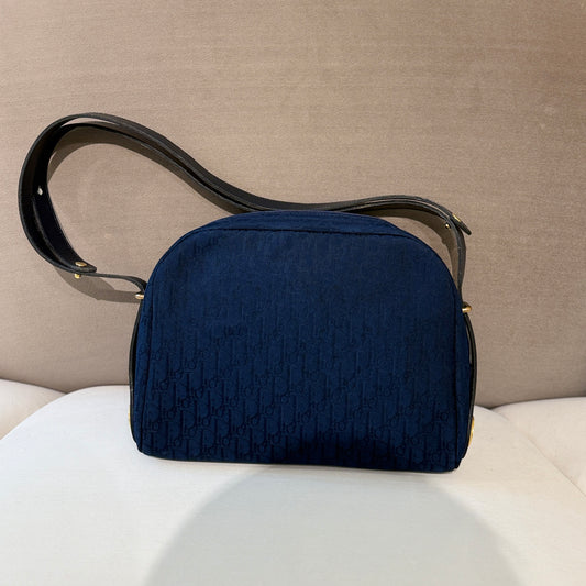 Christian Dior Navy Trotter Patten Shoulder Bag