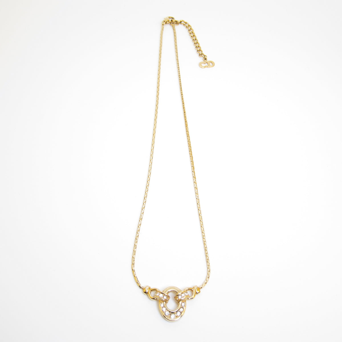 Christian Dior 中古閃石弧形金色頸鏈，42 厘米