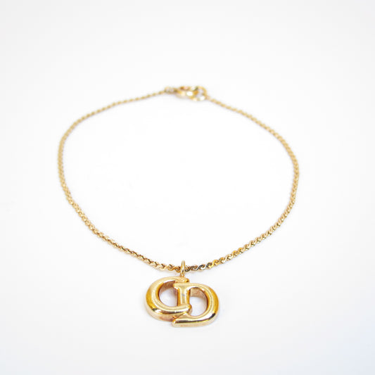 Christian Dior Vintage CD Logo Golden Bracelet