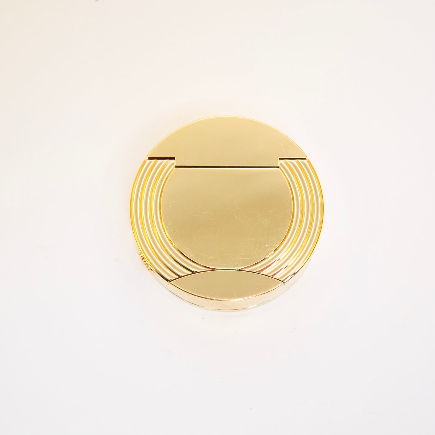 Bvlgari Vintage Round White Face Golden Table Clock