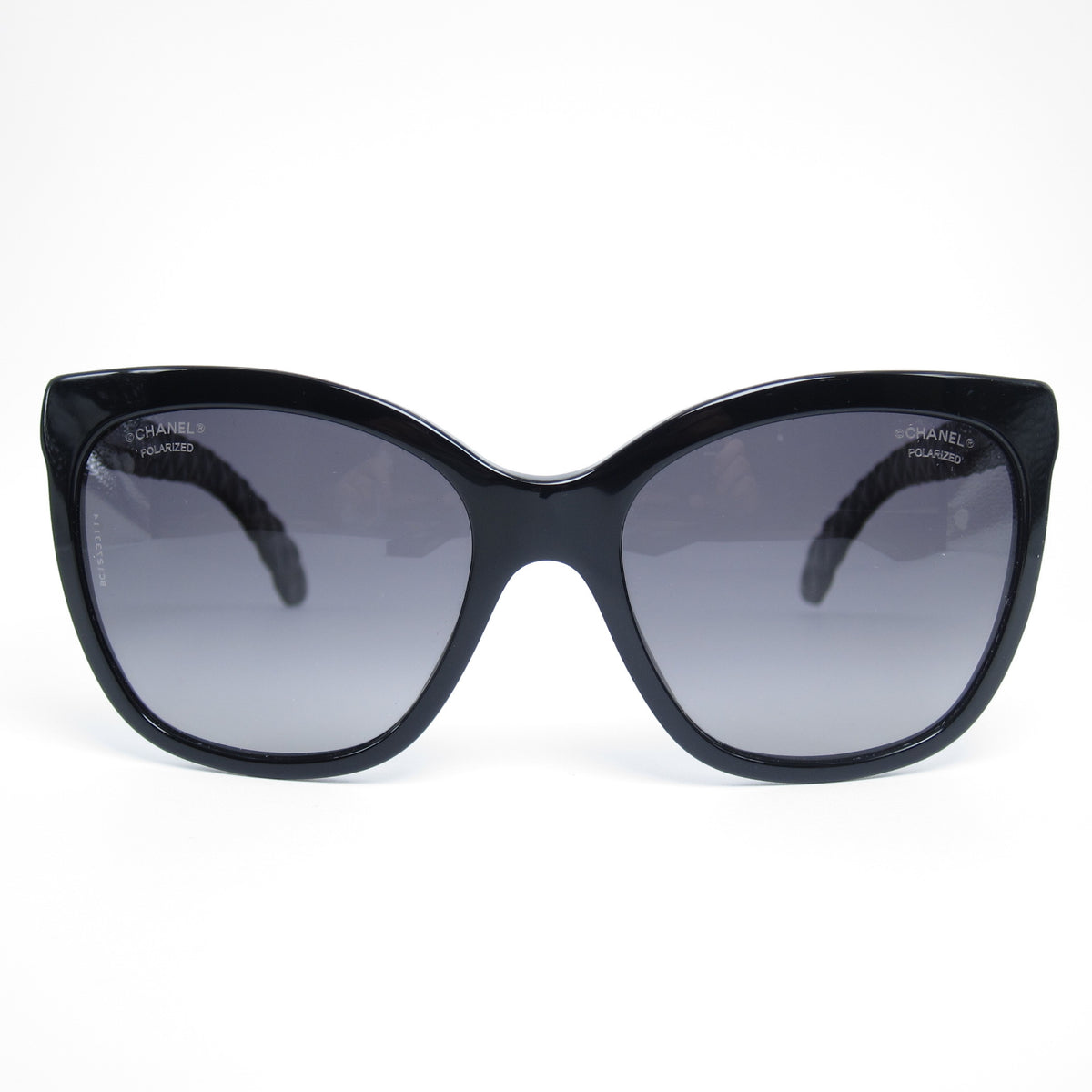 Chanel Vintage Matelasse Leather Black Sunglasses
