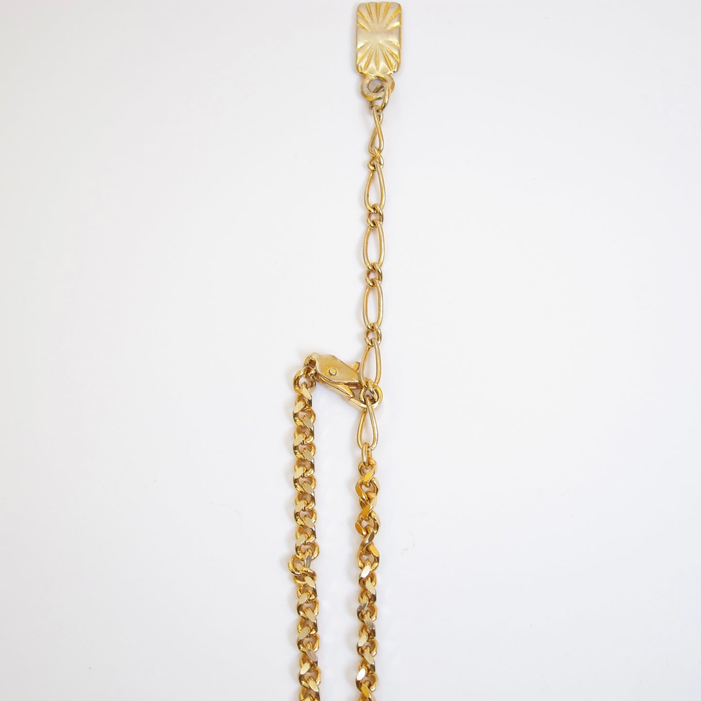Yves Saint Laurent Vintage Rhombus and Rhinestone Golden Long Necklace