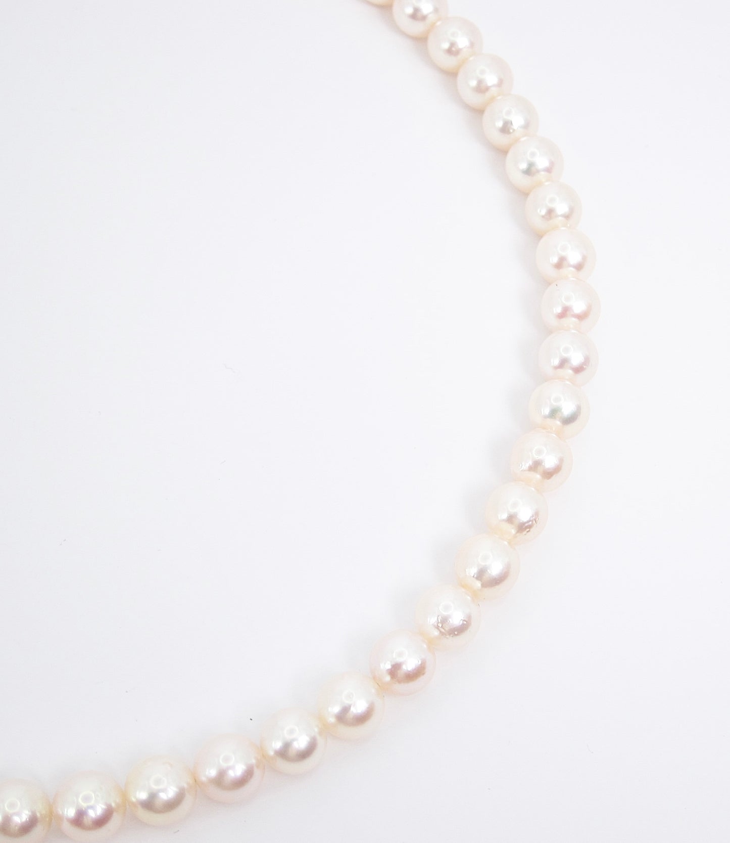 No Brand Vintage Akoya Pearl with Silver Buckle Necklace