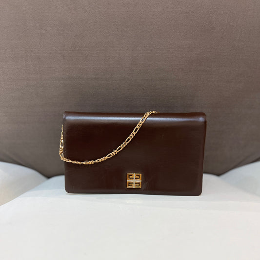 Givenchy 4G Logo Shoulder Chain Bag In Brown Color