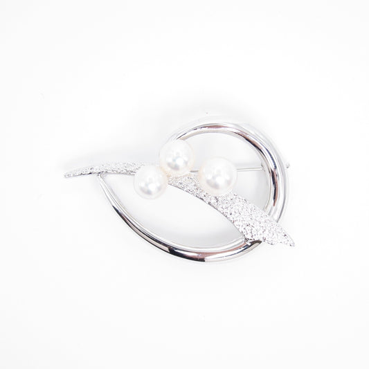 Tasaki Vintage SV Akoya Pearl Brooch