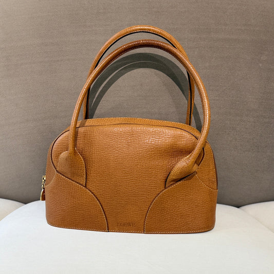 Loewe Vintage Brown Leather Mini Bowling Bag
