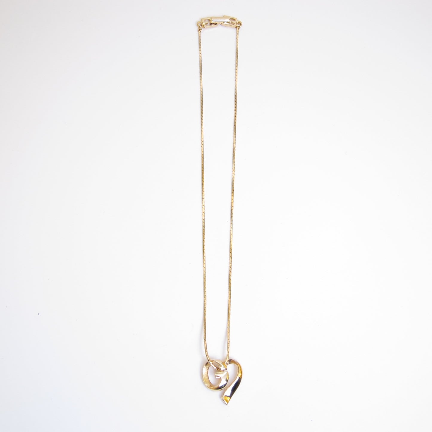Givenchy Vintage G Logo Heart Golden Necklace