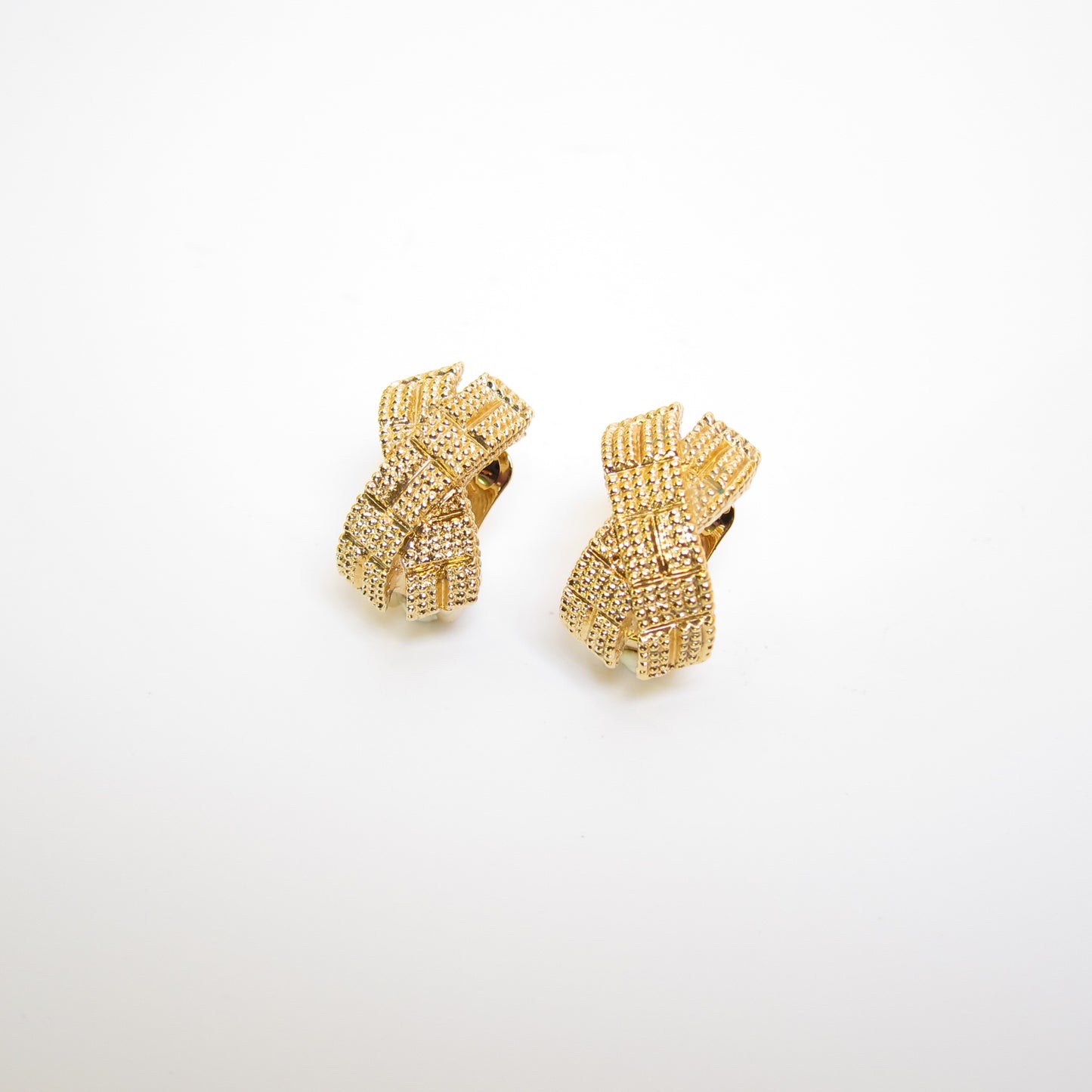 Christian Dior Vintage Cross Golden Clip-on Earrings