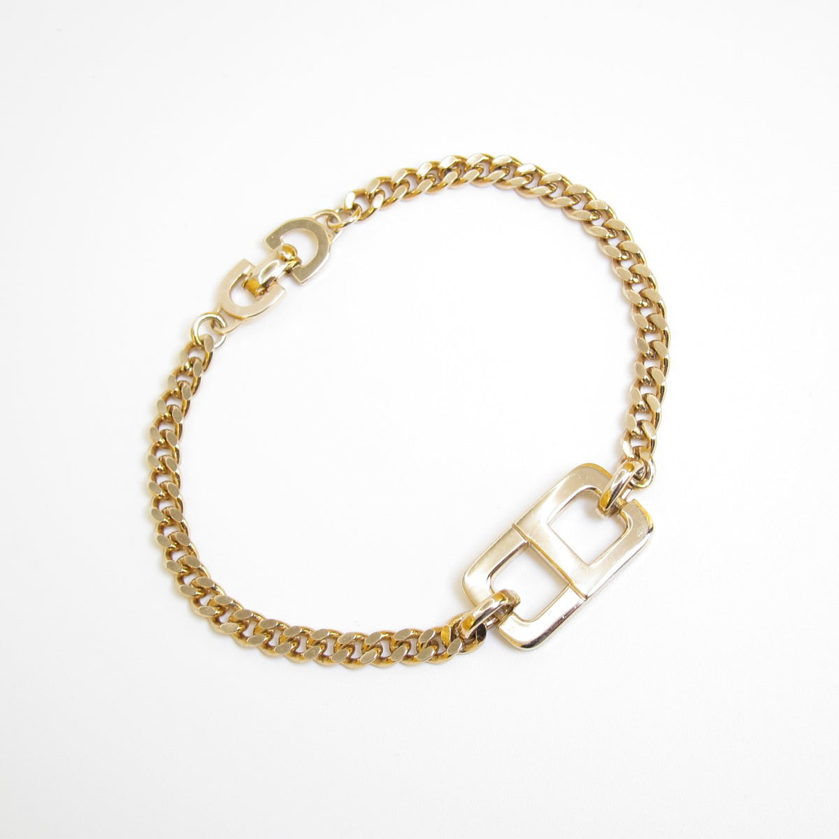 Christian Dior Vintage CD Logo Gold-Tone Bracelet, 19cm